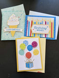 Stampin Up! BRIGHTEST BIRTHDAY kit 9 Cards with envelopes, Stamp Set, Ink Model