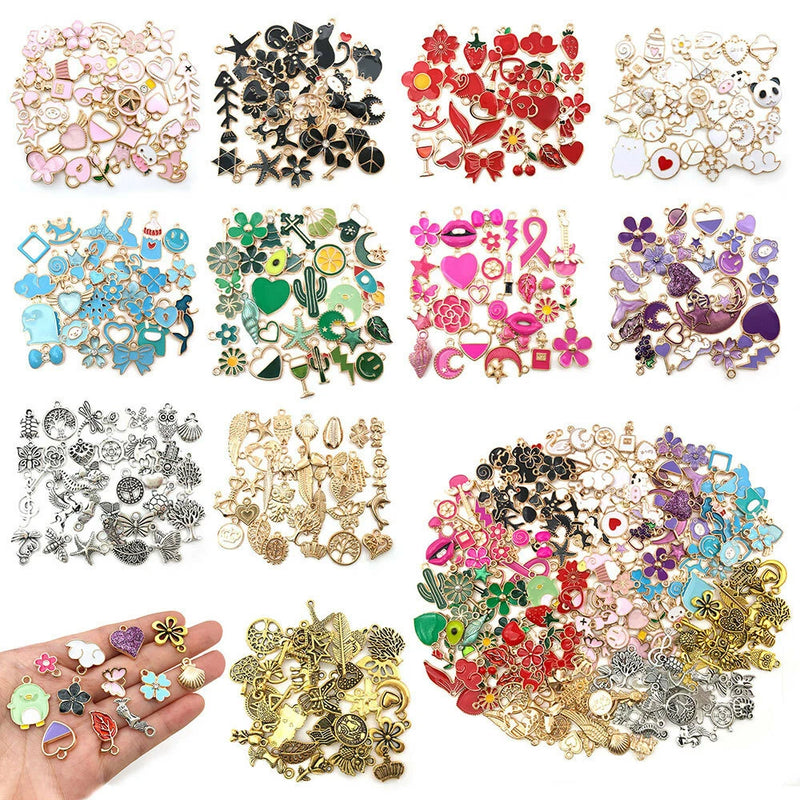 30Pcs Mixed Cute Enamel Charms Pendant DIY Bracelet Necklace For Jewelry Making Charms