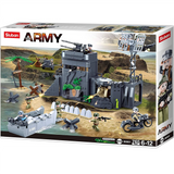 WWII D-Day Atlantic Wall Building Brick Kit 765 Pcs Military Toy Set Sluban Model