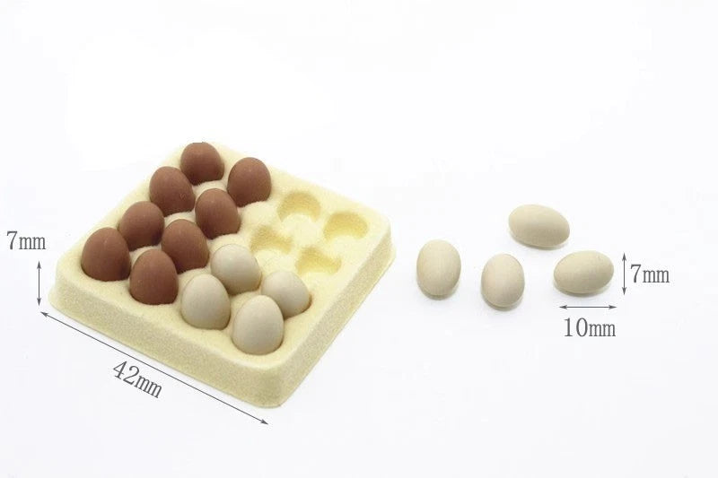 1/6 Scale Mini Egg + Tray Model For 12 " Dollhouse Accessories Toys Ornament Model