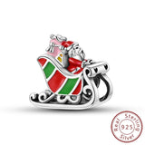 MULA Solid 925 Sterling Silver DIY Charm Santas Snow Rush For Women Bracelet Charms