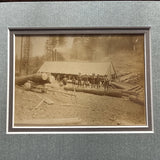 Antique Photograph On Board Logger camp cabinet card logging washington oregon Model