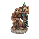 Funny Bigfoot Resin Figurine with Sign, Rustic Cabin Shelf Garden Decor Gift Model