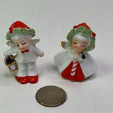 Napco Miniature Kissing Christmas Angels 2¡± Bone China Dollhouse STICKERS EUC Model