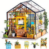 Robotime Rolife Cathy's Flower House DIY Miniature Greenhouse Kit Model