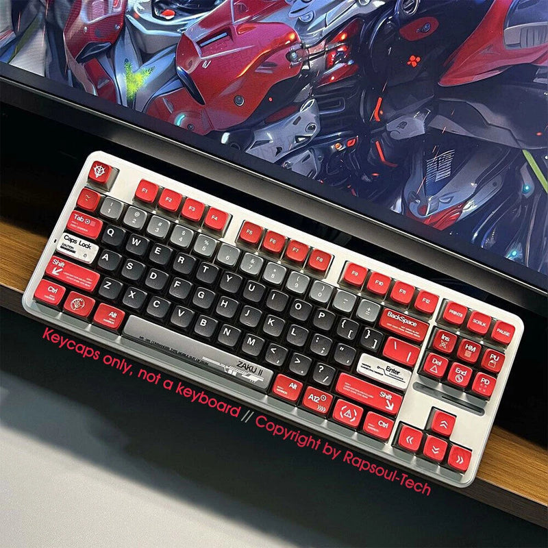 GUNDAM ZAKU PBT Keycaps Set Translucent Buttom For Cherry MX Mechanical Keyboard Model