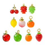 10pcs Assorted Fruit Food Angel Crystal Glass Charms Lampwork Pendants for DIY Charms