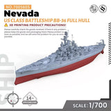 SS700560S 1/700 Military Model Kit US Nevada Class Battleship BB-36 Full Hull Model