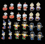 Peanuts Snoopy & Charlie Brown Enamel Metal Charm Pendant Lot w/ Loops Charms