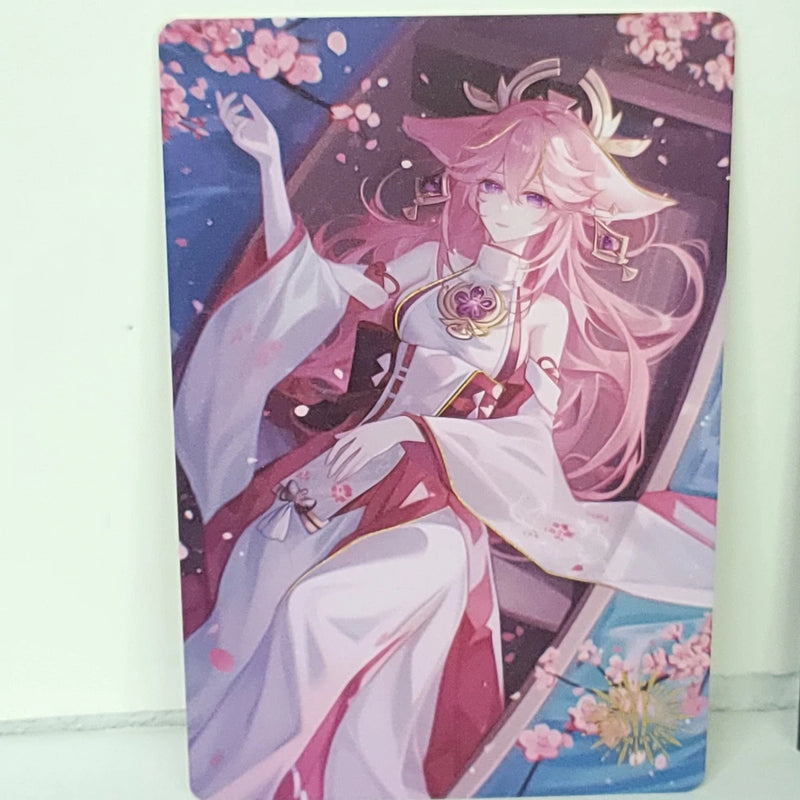 Yae Miko Boat Premium Waifu Card Anime Wall Art Oversized Board A5 Model
