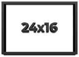 24x16 Shadow Box Frame Black | 1 inches Deep Real Wood Contemporary Shadowbox Di Model