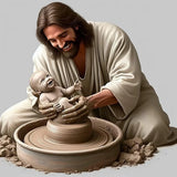 Jesus Making Ceramics Diamond Art Kit 5D Full Round Drill DIY Painting Adults Model