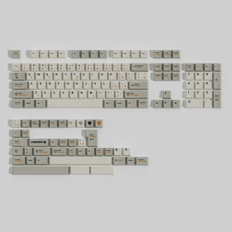 Retro German Keycap Set Cherry Profile Dye-subbed PBT Keycaps Model
