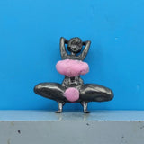 Black brass anime sexy bikini girl squatting statue handmade ornaments Model