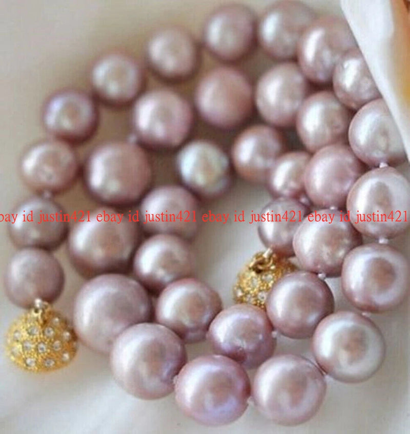 Real 8-9mm Genuine Lavender Purple Freshwater Cultured Pearl Necklace 16-36" Charms