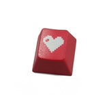 Red R4 Cherry Profile Dip Dye Sculpture PBT Keyboard Keycap Etched Pixel Heart Model