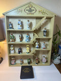 The Woodmouse Family 17 Porcelain Mice Figures Franklin Mint with Display Case Model