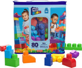 MEGA BLOKS First Builders Toddler Blocks Toys Set, Big Building Bag with 80 Piec Model