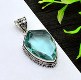 Aquamarine Gemstone Handmade 925 Sterling Silver Jewelry Gift To her Pendant Charms