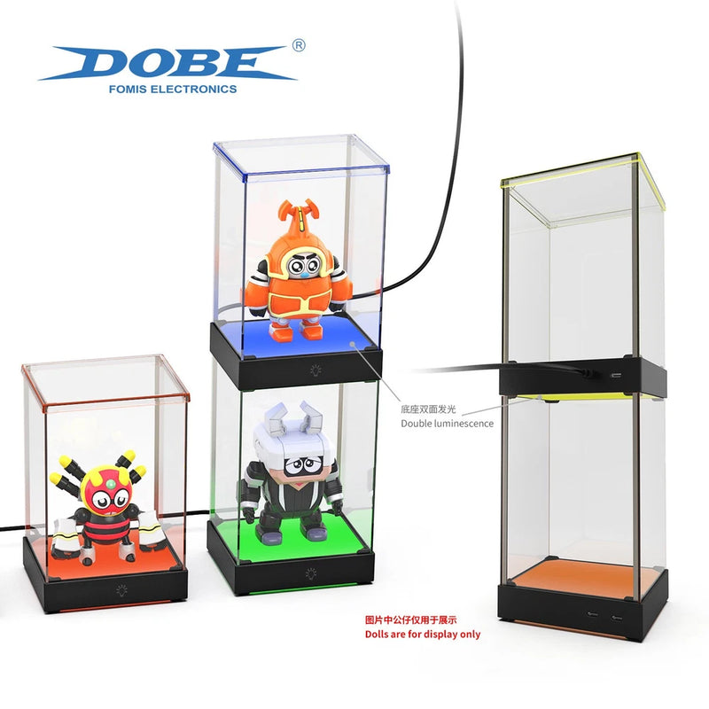 DOBE Dustproof Display Case with RGB Lights for Game Figurine Desktop Collection Model