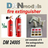 Dan Models 24005 Scale 1:24 Set of Fire Extinguishers in Stock 6 pcs Resin+Decal Model