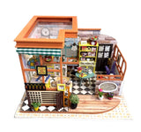 1:24 Completed Miniature Dollhouse Kitchen/Garden Furnished -Assembled DIY Kit Model