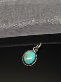 Oval Turquoise Pendant 925 Sterling Silver Small Turquoise Charm 9.5mm (17mm) Charms