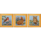 Vervaco counted cross stitch kit "Winter Animals" Stickpackung of 3, 8x8cm, DIY Model