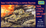 UM-MT Models 1/72 Soviet T-34/76 TANK 1943 Version with CAST TURRET Model