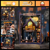 DIY Halloween Book Nook Kit with LED Lights - Miniature Dollhouse Puzzle for Tee Model