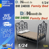 Dan Models 24008 1/24 Family bed. 58*88 mm Material - 3D resin Model