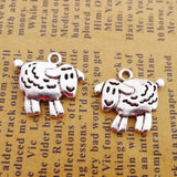 BULK 100Pcs Sheep Charms DIY Jewelry Making Pendant Antique Silver Charms