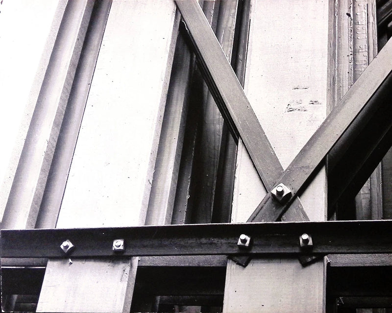 Vintage Art Board Photograph Industrial Structure in Black and White Composition Model
