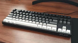 YMDK Side-Printed Black-White Gradient Keycap Set (PBT, OEM, LASER-ETCHED) Model