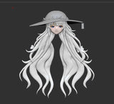 1/12 Mecha Girl Phoebe Resin Hat & Wavy Hair Head Parts Model Set Model