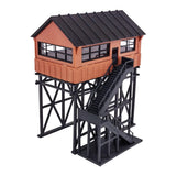 Outland Models Miniatures Station Overhead Signal Box / Tower 1:87 HO Scale Model