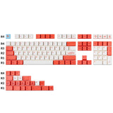Red White Coral MDA Profilel Dye-subbed PBT Keycap Set Model