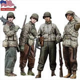 1/35 Resin Figure WW2 US Infantry Four-Person Soldiers Assembly Model Kit Toys Model