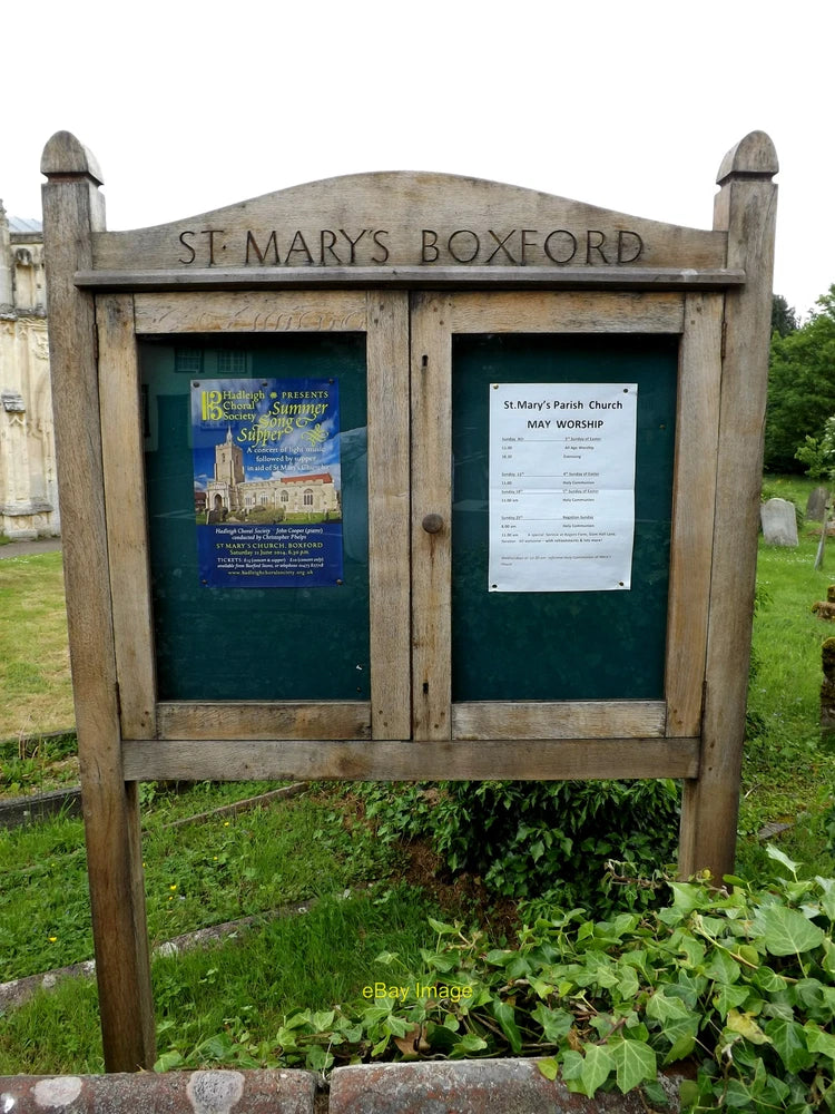 Photo 6x4 St. Mary's Church Notice Board  c2014 Model