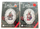 2- Designs for the Needle Lace Ornament rocking horse & santa rooftop New Model