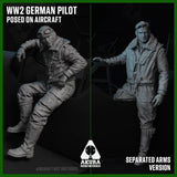 3D Printed 1/72 WWII German Luftwaffe Pilot Photographer 7pc Unpainted Model Model