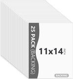 25 Pack Backing Boards Only - 11X14 Uncut White Mats Matboards, Acid Fre Model
