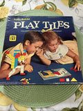 Vintage Halsam Play Tiles Plastic Peg Board Colored Pieces110 Picture Guide Box Model