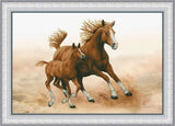 Cross stitch kit Foal with mother 28x26cm Aida 16ct embroidery needlepoint kit Model