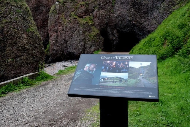 Photo 6x4 Game of Thrones notice board, Cushendun Rock Port It includes t c2019 Model