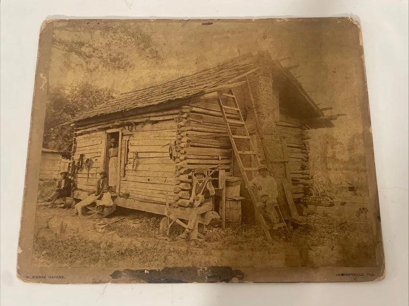 Antique O Pierre Havens Plantation Life Photo On Board Jacksonville Florida 1892 Model