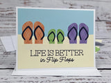 Summer Beach Greeting Card Kit #6b [Lot of 4, Handmade, Better in Flip Flops] Model