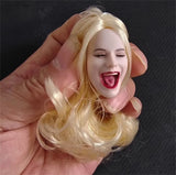 Head Sculptl Open Mouth Closed Eyes Expression Sing  curls 1/6 Scale Figure toys Model