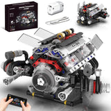 V8 Engine Kits That Works Building Sets,Car Engine Model Kit with Motor and L... Model