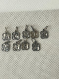 Waxing Poetic Charm Sterling Silver Tiny Crest Insignia Initial Charms